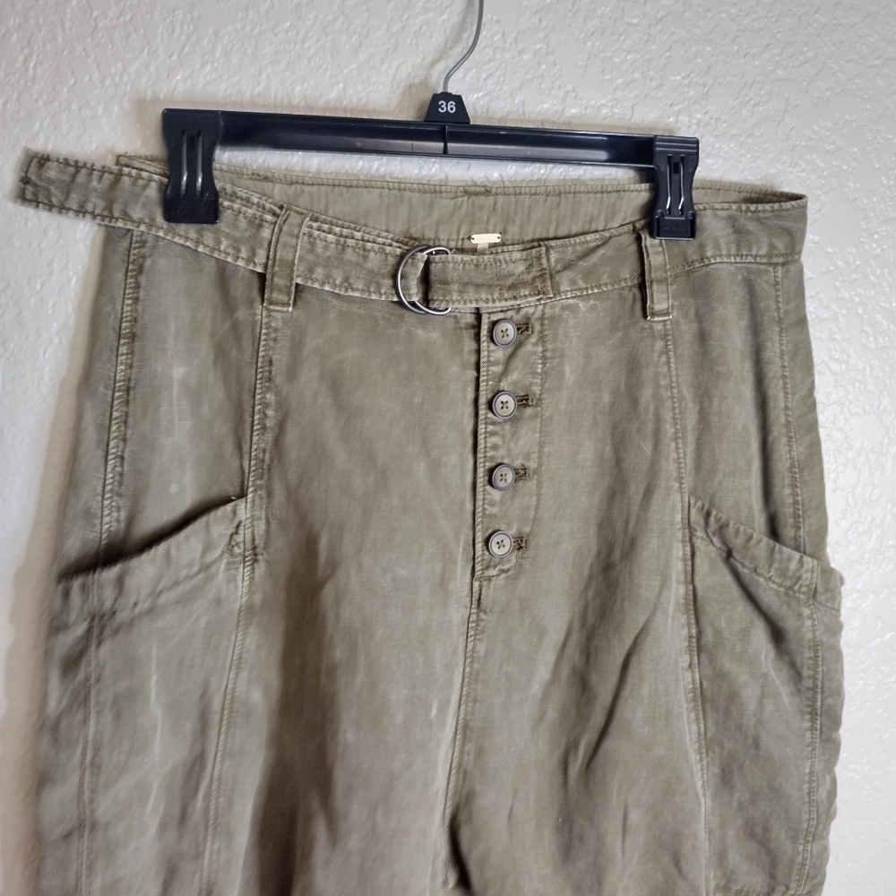 Free People Olive Green Washed Utility Jogger Pants - Picture 4 of 13